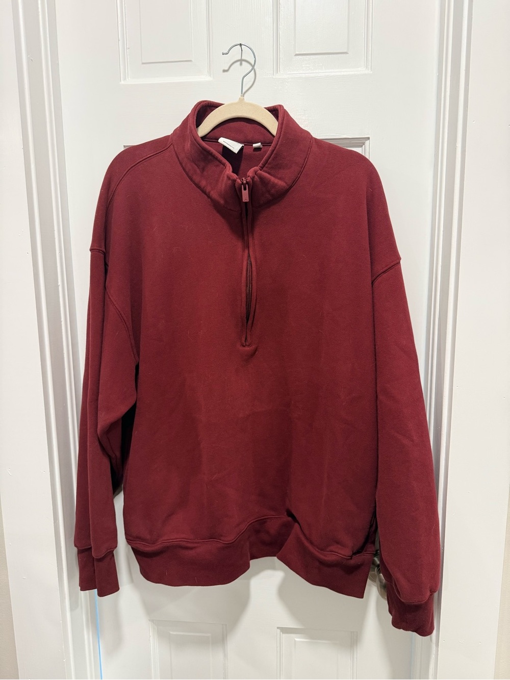 Aritzia Half-Zip Sweatshirt - Burgundy